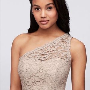 One shoulder lace bridesmaid dress
